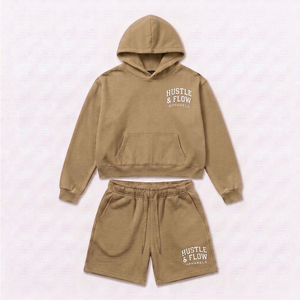 Custom <b>Men's</b> Clothing Hoodie and Shorts <b>2</b>-<b>Piece</b> <b>Set</b> New Arrival Latest Design <b>Men</b> Hoodie and Shorts <b>Set</b> - Product Image 1
