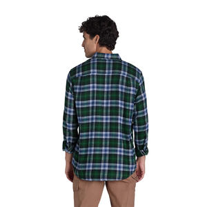 Camisa Casual de Hombre, Manga Larga, con Botones, de Algodón, para Otoño, con Estampado a Cuadros, para Adultos, con Doble Bolsillo - Product Image 6
