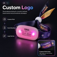 Bracelet LED lumineux à télécommande sans fil personnalisé avec logo OEM ODM Longstargift pour interaction public-artistes lors de concerts et événements sportifs