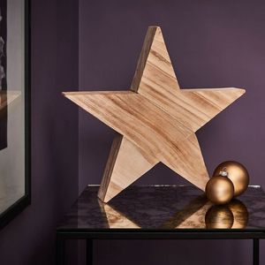 Centre de table en bois naturel en forme d'étoile pour une décoration de table élégante dans un style rustique et champêtre, ou pour les occasions festives. - Product Image 5