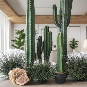 Realistico <span class=keywords><strong>Cactus</strong></span> artificiale in vaso Set Longstar fatto a mano finto <span class=keywords><strong>Cactus</strong></span> per la casa perfetto per lo Styling centrotavola ufficio giardino - Product Image 2