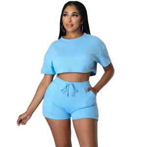 Conjuntos de camiseta y pantalones cortos para mujer, moda de verano, camiseta femenina, pantalones cortos, conjunto de 2 piezas, pantalones cortos deportivos informales para mujer - Product Image 5