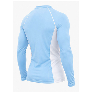 Men's Light Blue <b>Long</b> <b>Sleeve</b> Rash Guard Compression Shirt Quick Dry Athletic <b>Base</b> <b>Layer</b> Top - Product Image 3
