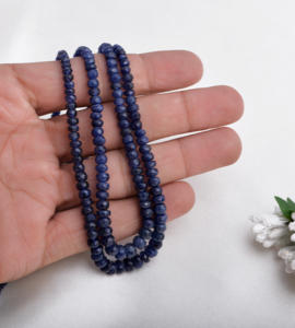 Perles facettées de saphir bleu naturel pour la création de bijoux fins, collier en pierres précieuses - Product Image 4