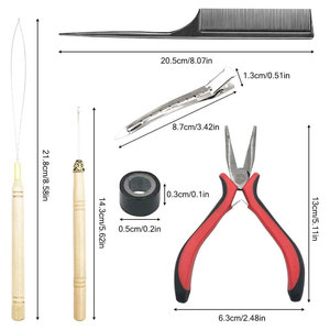 Kit de alicates profesionales para extensiones de cabello, juego completo de herramientas de instalación para peluqueros de salón y profesionales de belleza - Product Image 5