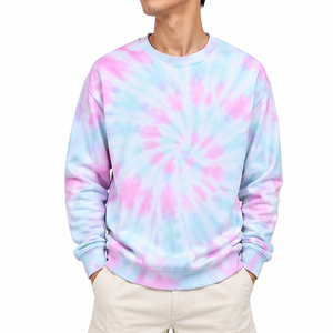 Sudadera Tie Dye para Hombre, Algodón, Felpa, Cuello Redondo, Corte Holgado, Fabricante de Ropa al por Mayor, Pedidos Personalizados, Fábrica de Exportación de Ropa - Product Image 1