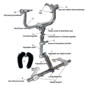 Sistema de Retracción Cerebral Mayfield, Abrazadera de Cráneo de Tres Puntos, Sistema de Reposacabezas de Neurocirugía Manual de Acero Inoxidable de Grado Médico - Product Image 2