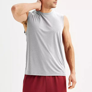 Camiseta sin mangas ligera para hombre, de color liso, personalizable, de secado rápido, 100% algodón, transpirable, muy vendida. - Product Image 2