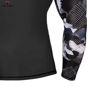 Camiseta Deportiva de Manga Larga para Hombre, Protección UV, Transpirable, de Secado Rápido, Alta Elasticidad, Poliéster/Nailon - Product Image 4