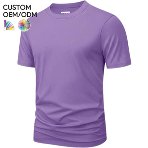 T-shirt décontracté pour homme à manches courtes en tricot 100 % coton, support OEM/ODM, anti-plis, séchage rapide, respirant, écologique, coupe classique - Product Image 1