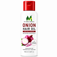 Huile capillaire naturelle à l'oignon avec graines noires, feuilles de curry, hibiscus, amla et extraits de plantes pour la croissance des cheveux et la nutrition du cuir chevelu
