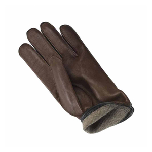 <b>Men</b> Genuine <b>Leather</b> Wrist Breathable Bike <b>Leather</b> <b>Gloves</b> Plain Style Thermal Cotton Lining <b>For</b> Winter Daily Use - Product Image 4