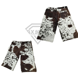 Mejor Precio al por Mayor, Diseño Personalizado, Pantalones Cortos de Cuero Vacuno para Hombre, Diseño con su Propio Logotipo, Material Sólido, Pantalones Cortos de Cuero con Pelo de Vaca para Hombre - Product Image 5