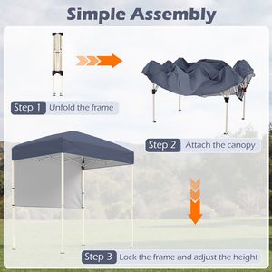 Tenda Pieghevole Pop-up 6 X 4 FT Facile da Montare con 1 Parete Laterale, Riparo dal Sole per Esterni - Product Image 5