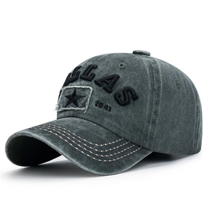 Casquette de baseball vintage en toile denim délavée, brodée, réglable, effet usé, style sportif hip-hop, pour le cyclisme, les fêtes et le quotidien - Product Image 2
