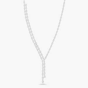 Diamond Lariat Necklaces 14K 18K Solid Gold Pear Cut Lab Grown <b>Box</b> Clasp Luxury Y <b>Drops</b> Minimalist Bridal Statement Fine Jewelry - Product Image 4