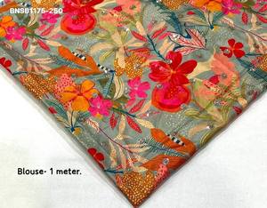 Beautiful Modern Design <b>Satin</b> Chiffon with Embroidered Saree-<b>Blouse</b> Set Manufacturer from Surat Wholesale Supply - Product Image 6