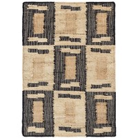 Tapis en jute tressé à la main |   Tapis d'appoint en osier naturel tressé |   Tapis texturé épais en tissage plat, fabriqué à la machine, antidérapant, style Wabi-Sabi