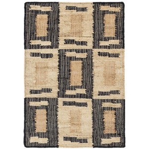 Chunky Hand Braided Jute Rug | Natural Basket Weave Area Carpet | Thick Textured Flatweave <b>Mat</b> Machine Made Non-Slip Wabi-Sabi - Product Image 4