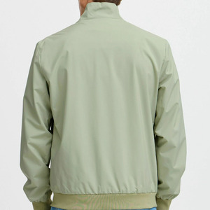 Chaqueta Bomber Verde Claro para Hombre, Cierre de Cremallera, Estilo Casual, Exterior de Poliéster, Corte Regular, para Otoño - Product Image 4