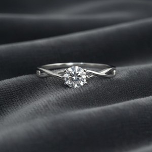 Moissanite <b>Ring</b> 925 Sterling <b>Silver</b> 14K Gold Plated Minimalist <b>Solitaire</b> Engagement Dainty Promise Wedding Stackable <b>Ring</b> - Product Image 3