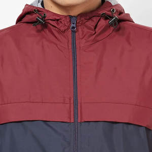 Premium Quality Custom Full Zip Reversible Windbreaker Jacket 100% Polyester Color Block Breathable Woven Fabric <b>Stand</b> Hooded - Product Image 5