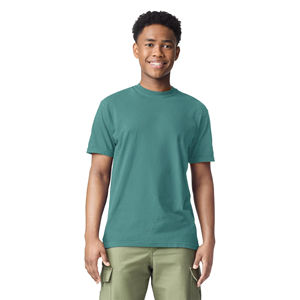 <b>Mens</b> Teal Green Crew Neck T-<b>Shirt</b> Short Sleeve Cotton Casual Summer Basic Top Custom Logo OEM ODM Wholesale Apparel - Product Image 3