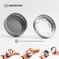 Boîte cylindrique en fer blanc de qualité supérieure avec couvercle à vis à encolure, à sécurité enfant et hermétique, pour emballage de compléments alimentaires et de chewing-gums