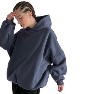 เสื้อฮู้ดผ้าฟลีซหนาแบบสวมหัวทรงหลวมโอเวอร์ไซส์ออกแบบได้ตามต้องการ - Product Image 4