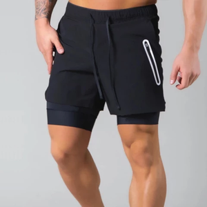 Shorts de loisirs pour hommes avec logo personnalisé, séchage rapide, respirants, en toile, pantalons de sport athlétiques à taille élastique pour la course à pied - Product Image 4
