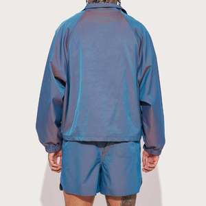 Ensemble de survêtement coupe-vent léger pour homme en nylon 100% avec veste zippée et pantalon de jogging élastique, personnalisable OEM, vêtements de sport et streetwear - Product Image 3