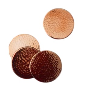 Handmade Pure Copper <b>Coasters</b> Set Of 4 Elegant Round Hand Hammered Metal <b>Drink</b> <b>Coasters</b> <b>For</b> Moscow Mule Mugs In Best Price - Product Image 1