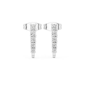 Boucles d'oreilles de fiançailles en or jaune 14 carats avec diamant rond cultivé en laboratoire pour femmes |   Nouveau diamant cultivé - Product Image 3