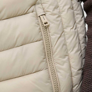 DAIZEN STAR Men's Beige Stand Collar Puffer Vest Solid Color Windproof Casual Outerwear Zipper Closure Winter Wear - Product Image 6