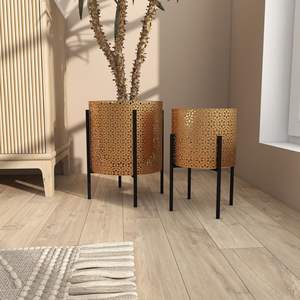 Maceta Decorativa de Metal Hecha a Mano para Interiores y Exteriores, Jardín y Decoración del Hogar, Artículos de Jardinería, Macetas - Product Image 1