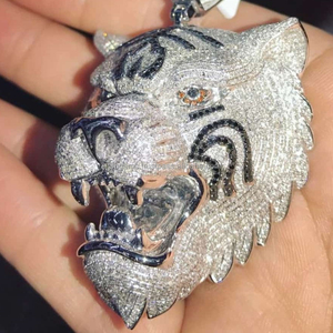 Elegantes Colgantes de Plata de Ley 925 para Hombre, Estilo Iced con Moissanita como Piedra Principal, Engaste de Bisel, Joyería Hip-Hop, Regalo, Certificado IGI - Product Image 1