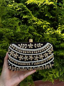 กระเป๋าคลัทช์งานปาร์ตี้งานแต่งงานสำหรับผู้หญิง ทำด้วยมือ ประดับคริสตัล เพชร พลอยเทียม กระเป๋าคลัทช์สำหรับงานเลี้ยงอาหารค่ำ ปักลูกปัด - Product Image 5