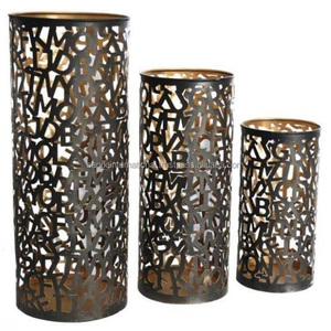 Set of 3 Home Decorative Round Iron Votive <b>Candle</b> Holders Gold <b>Black</b> Powder Coating Finished Other <b>Candle</b> Jars And <b>Lanterns</b> - Product Image 5