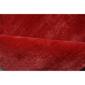 Alfombra Moderna de Lana Roja Sólida, Hecha a Mano, de Lujo, Minimalista, de Pelo Cortado de Alta Densidad, Rectangular - Product Image 3