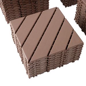 44 Pack <b>Plastic</b> Interlocking Deck <b>Tiles</b> 12\"x12\" Square Waterproof Outdoor Patio Decking <b>Tiles</b> for All Weather Use - Product Image 5