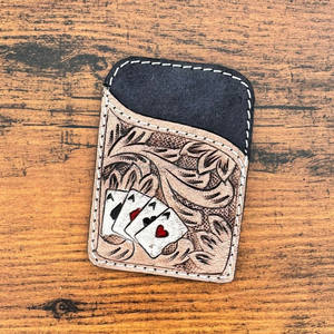 Porte-monnaie en cuir de vachette usiné à la main et porte-cartes usiné à la main Trio Combo Sets - Product Image 4