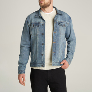 Plain <b>Blank</b> Bulk Quantity Men Denim Jackets New Trendy Design Turn Down Collar Men Casual Denim Jackets - Product Image 4