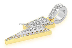 Collar de Oro Sólido de 10K con Colgante Personalizado de Rayo y Diamante Moissanita, Chapado en Rodio, Joyería de Moda Unisex para Regalo - Product Image 6