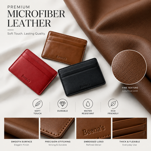 Beena's BN05 Slim Fashion Microfiber <b>RFID</b> Blocking <b>Card</b> <b>Holder</b> & Wallet with Multi-Slot for Business <b>Cards</b> ID <b>Cards</b> Daily Travel - Product Image 6