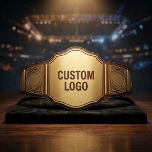 Cinturón de Campeonato Personalizado, Doble Oro y Plata, Peso Pesado, para Lucha Libre y MMA, Placa de Aleación con Grabado Profundo, Cuero Genuino - Product Image 3