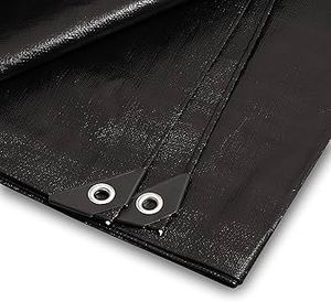 Bâche imperméable résistante aux UV de qualité industrielle enduite de PE noir de poids moyen et bâche d'emballage de but - Product Image 2