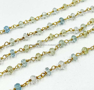 Charme Fabrication de Bijoux Chapelet Chaîne Améthyste Rondeau Facettes Chapelet Perles Chaîne À La Mode Élégant En Laiton Perles Chaîne - Product Image 5