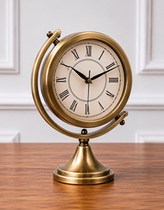 Reloj de Mesa de Latón con Números Romanos, Estilo Vintage Decorativo, Reloj de Escritorio Clásico para Hogar, Oficina, Sala de Estar - Product Image 4