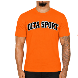 <b>Bright</b> Orange Fitted T <b>Shirt</b> for <b>Men</b> Short Sleeve Crew Neck Custom Printed Slim Fit Casual Cotton Tee Wholesale Streetwear - Product Image 1