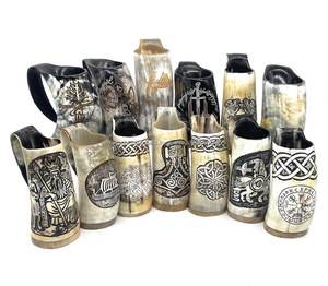 Precio atractivo de calidad superior Cuerno natural hecho a mano Witcher Wolf Viking Cuerno para beber hecho a mano de La India - Product Image 3